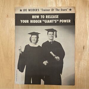 Vintage Joe Weider How to Release Your Hidden Giant's Power Booklet Bodybuilding
